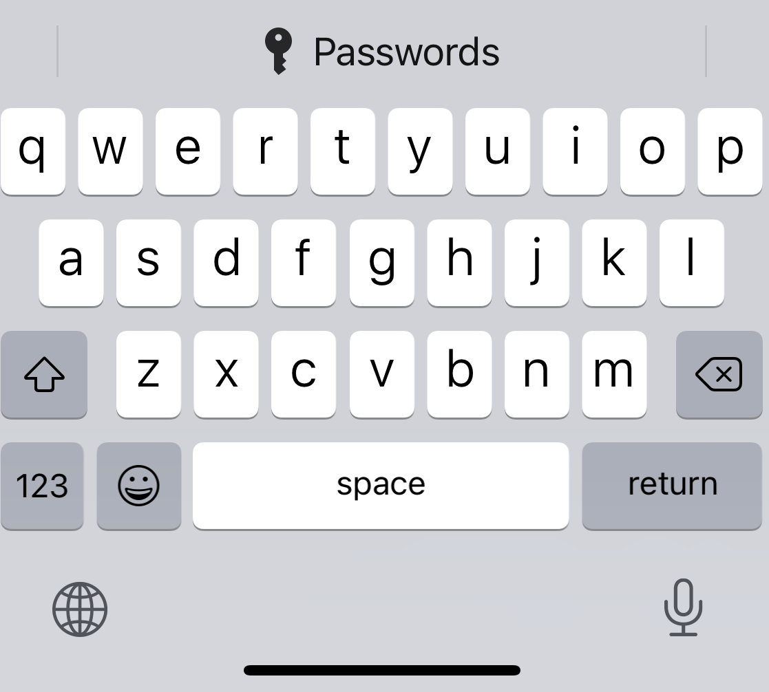 iOS keyboard: username